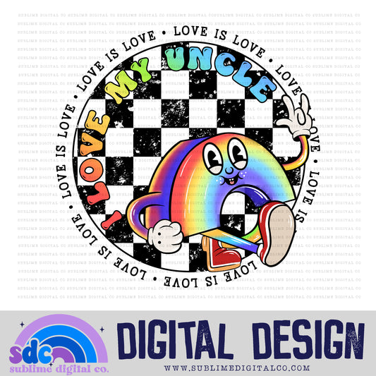 I Love My Uncle • Pride • Retro Characters • Instant Download • Sublimation Design