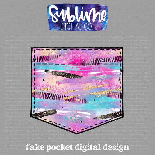 Pink Abstract 2 • Fake Pocket • Instant Download • Sublimation Design