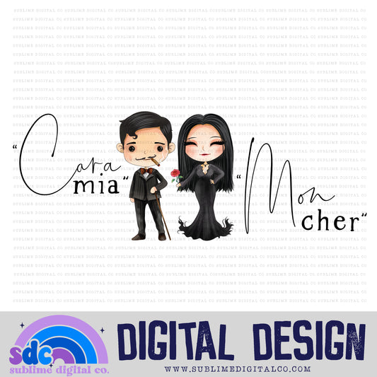 Cara mia - Mon cher • Creepy Family • Instant Download • Sublimation Design