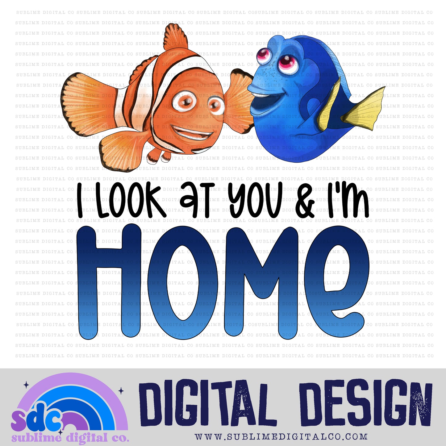Home • Sea Life • Instant Download • Sublimation Design