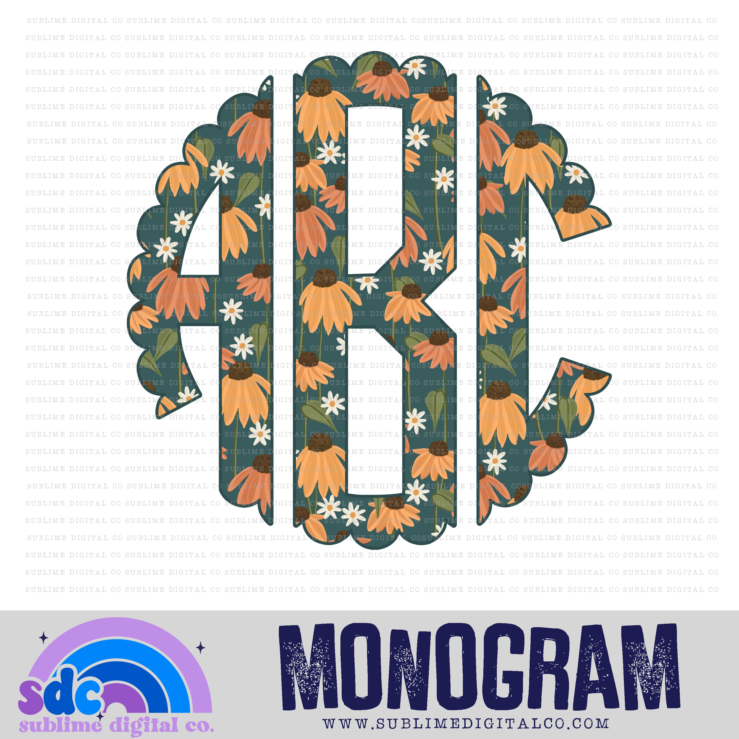 Black Eyed Susan Monogram | 26 PNG Files | Digital Download – Sublime ...
