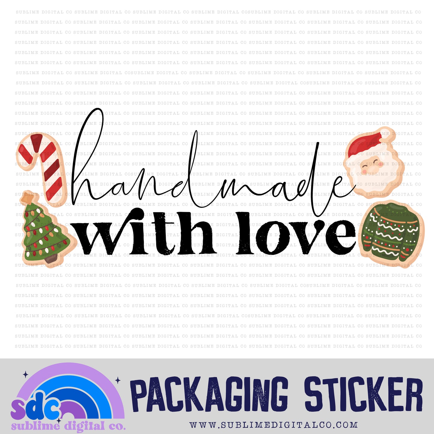 Handmade With Love • Christmas Cookies | Small Business Stickers | Digital Download | PNG File