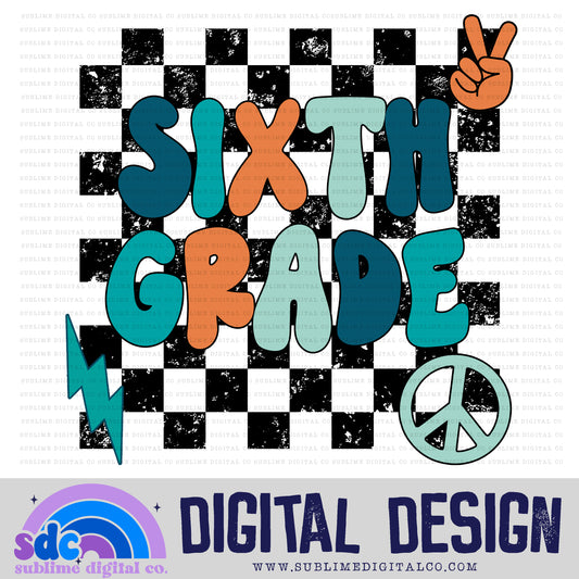 Sixth Grade - Blue/Orange • School • Instant Download • Sublimation Design