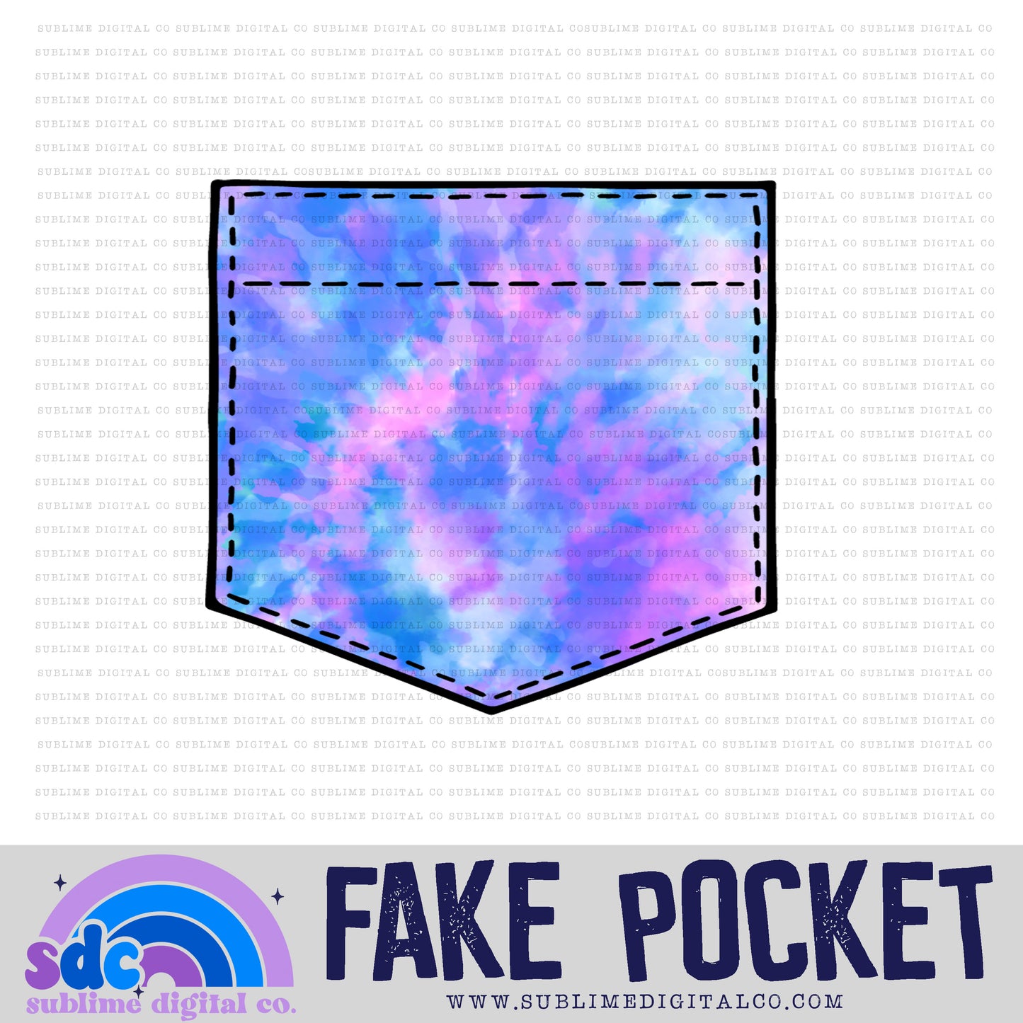 Mermaid Tie Dye • Fake Pocket • Instant Download • Sublimation Design