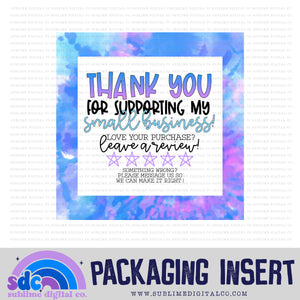 Mermaid Tie Dye Thank You • Leave A Review • Packaging Insert • Instant Download