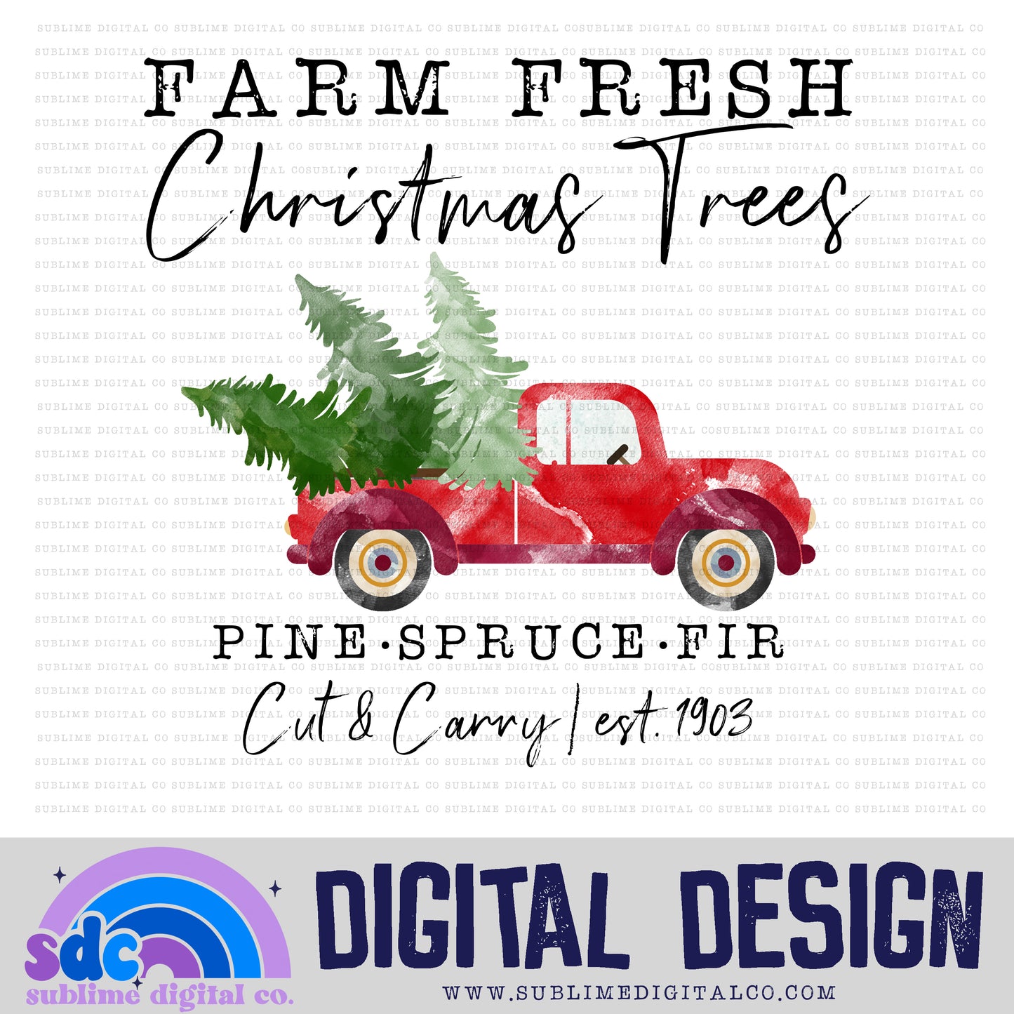 Farm Fresh • Christmas • Instant Download • Sublimation Design
