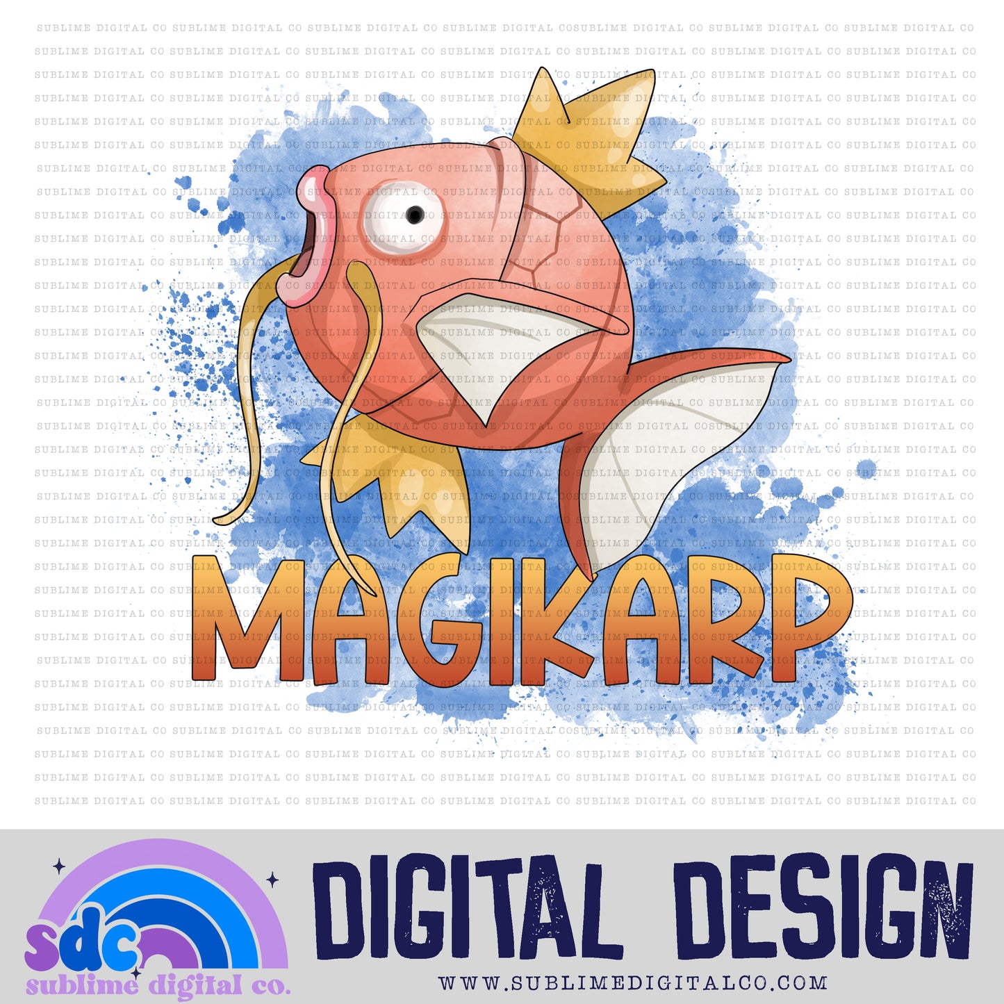 Splashy Fish • Mythical Creatures • Instant Download • Sublimation Design