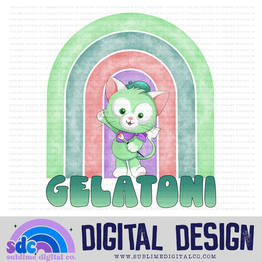 Green Kitty • Rainbows • Instant Download • Sublimation Design