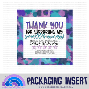 Mermaid Splatter Thank You • Leave A Review • Packaging Insert • Instant Download