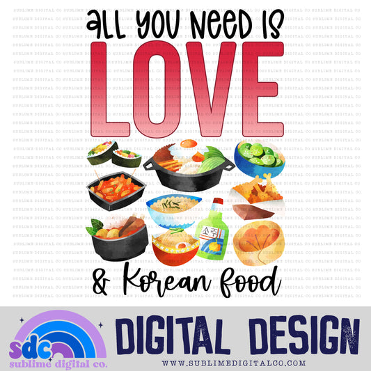 Love & Korean Food | Valentine's Day | Sublimation Design | Instant Download | PNG File