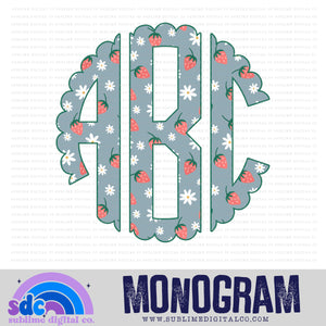 Strawberries Monogram | 26 PNG Files | Digital Download