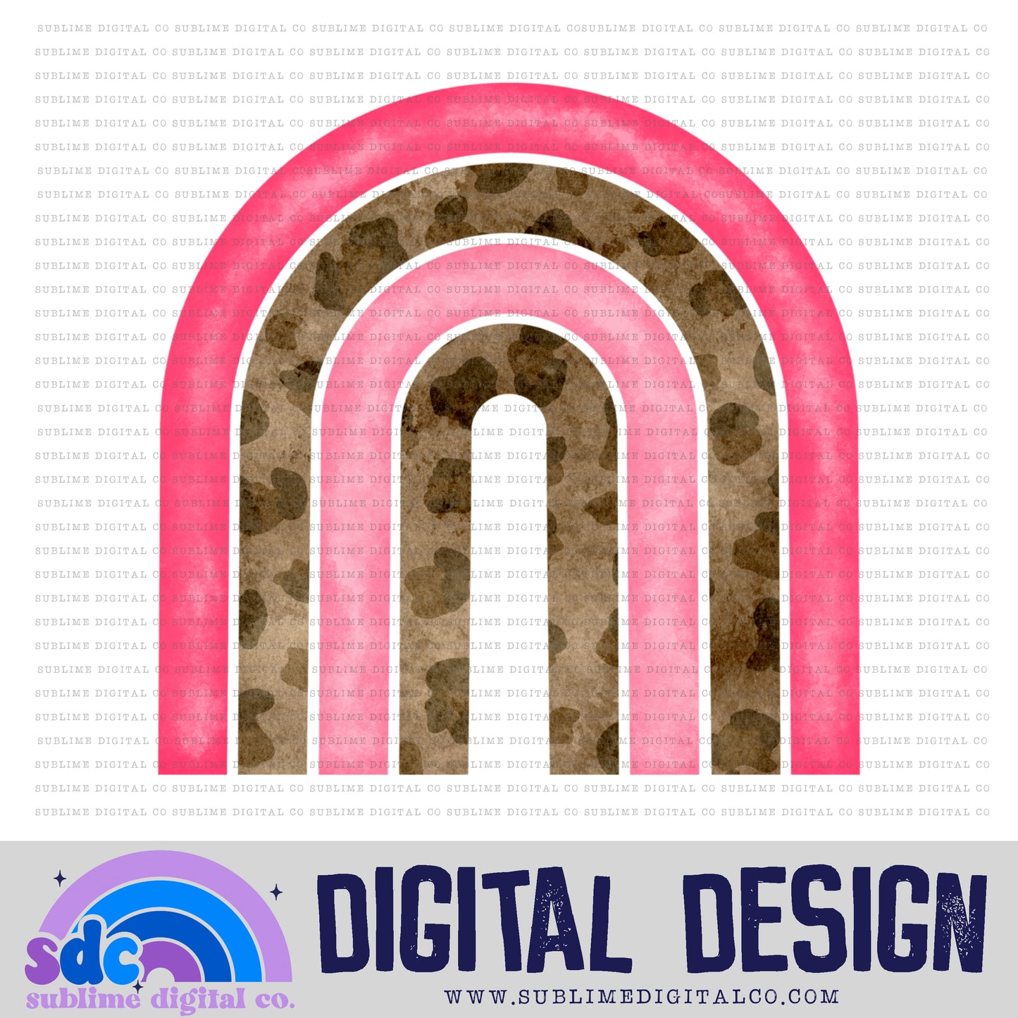 Pink Leopard • Rainbow • Elements • Digital Design • Instant Download • Sublimation