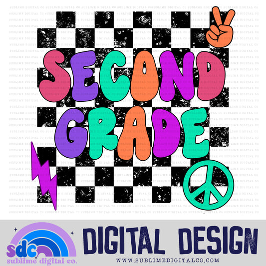 Second Grade - Pink/Purple/Orange • School • Instant Download • Sublimation Design