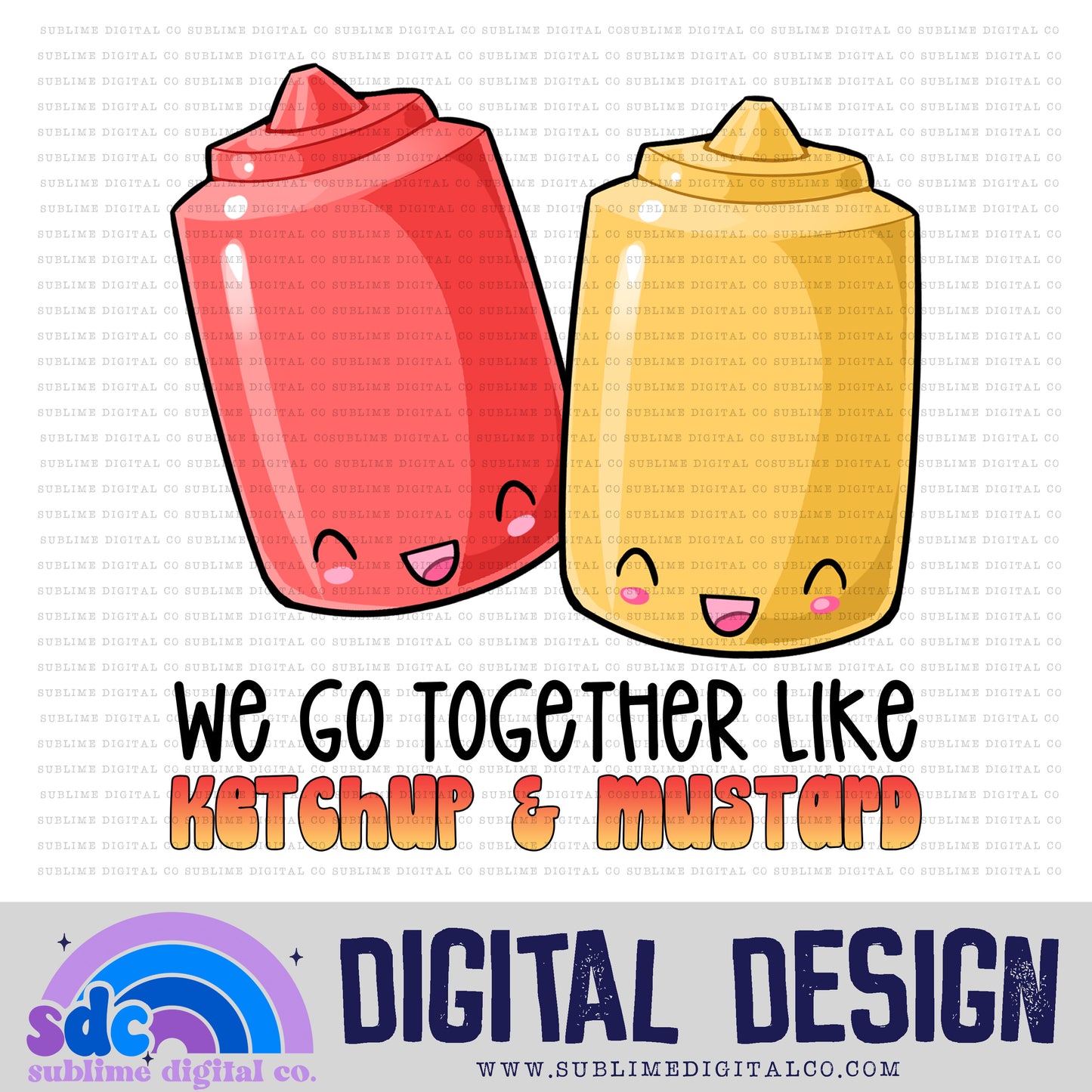 Ketchup & Mustard | Valentine's Day | Sublimation Design | Instant Download | PNG File