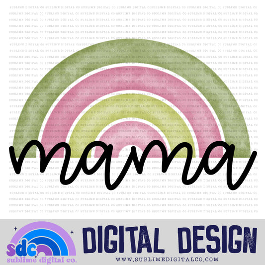 Mama - Green Pink Rainbow • Colorful Designs • Instant Download • Sublimation Design