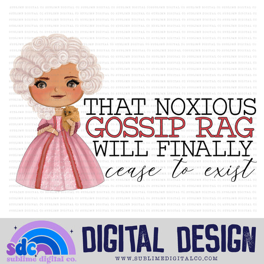 Noxious Gossip Rag • Regency-Era • Instant Download • Sublimation Design