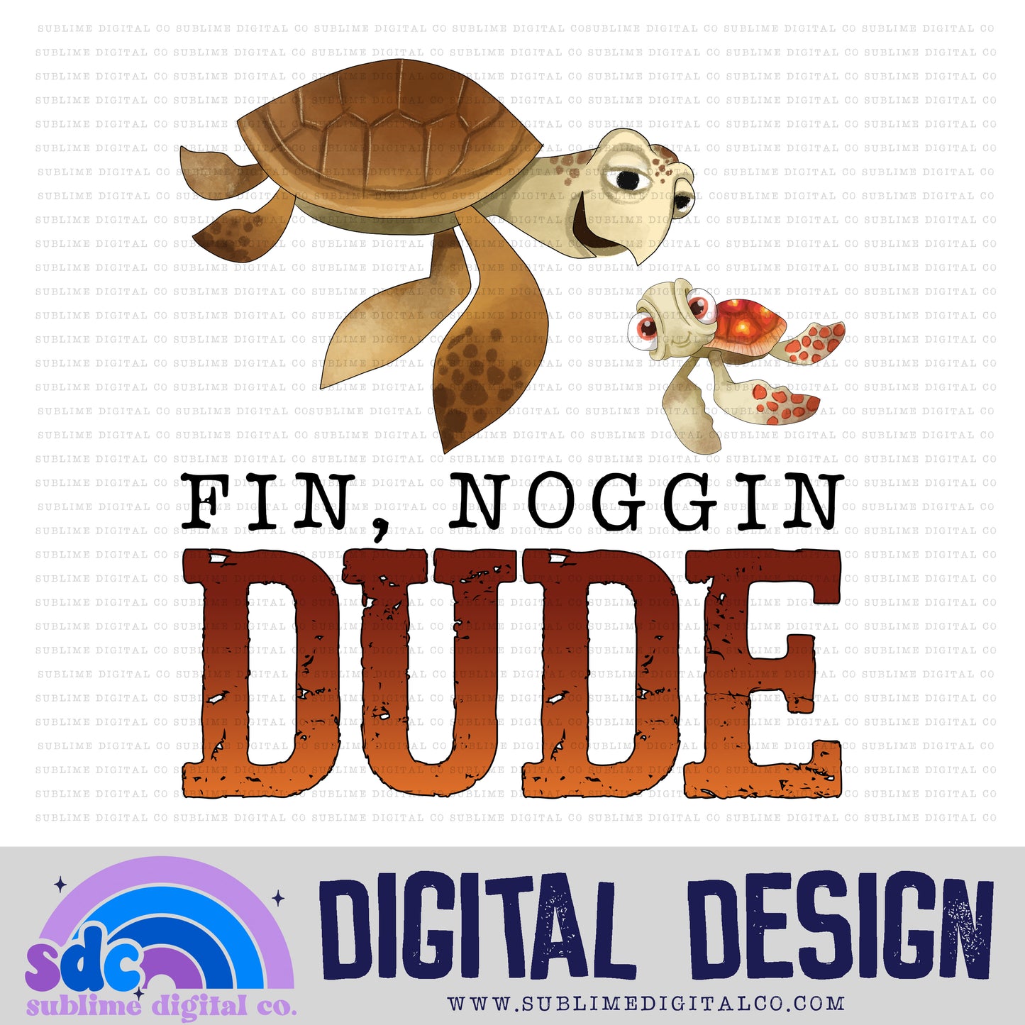 Fin Noggin Dude • Sea Life • Instant Download • Sublimation Design