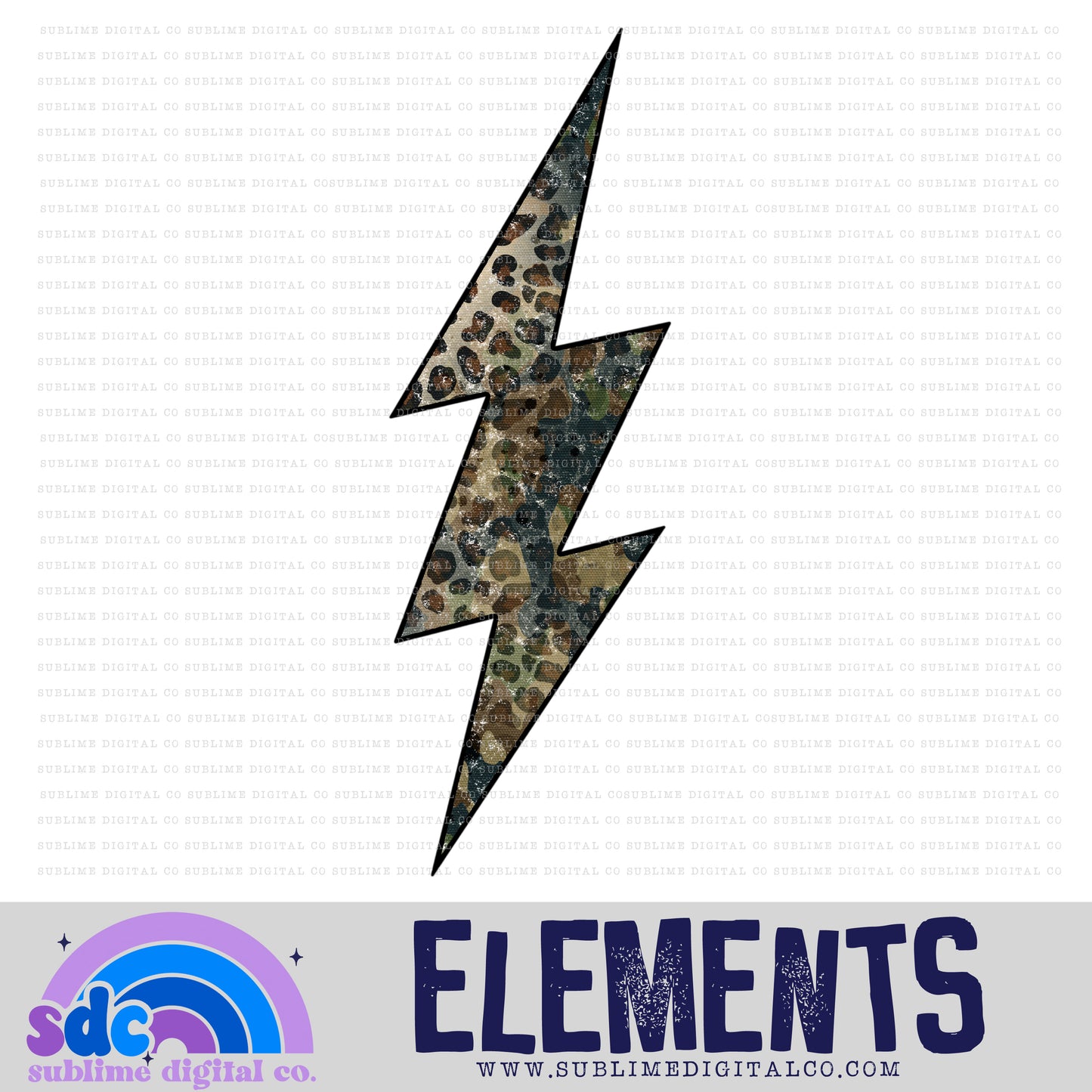 Leopard Camo • Lightening Bolt • Elements • Digital Design • Instant Download • Sublimation