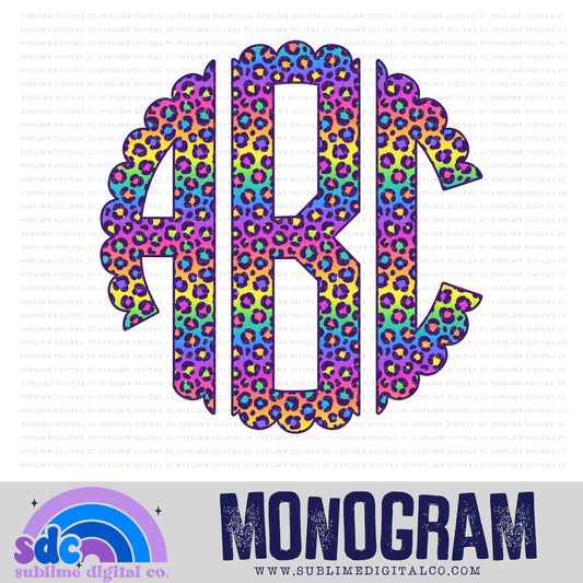 Rainbow Leopard Monogram | 26 PNG Files | Digital Download
