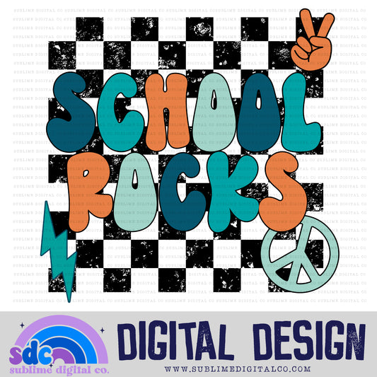 School Rocks - Blue/Orange • School • Instant Download • Sublimation Design