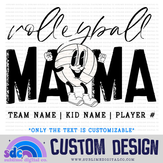 Volleyball Mama - Retro Character • Customs • Sports • Instant Download • Sublimation Design