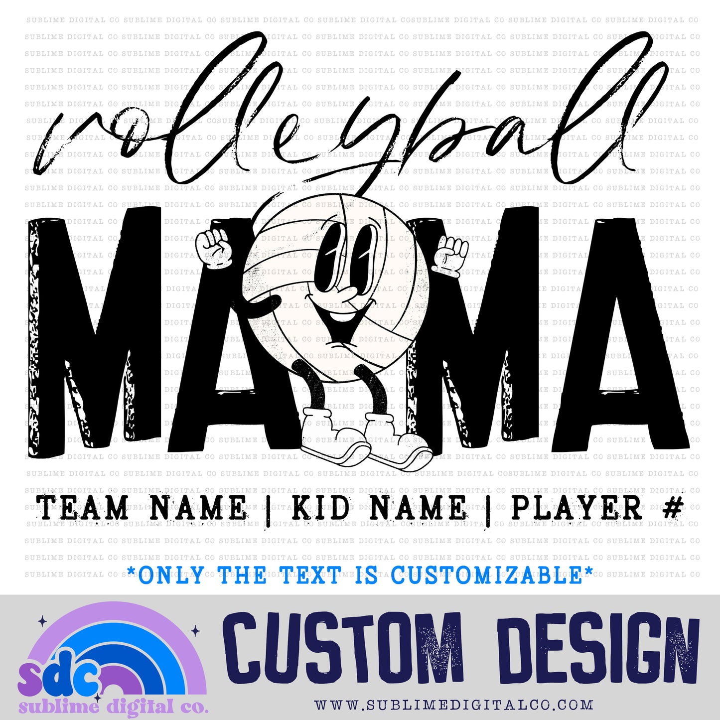 Volleyball Mama - Retro Character • Customs • Sports • Instant Download • Sublimation Design