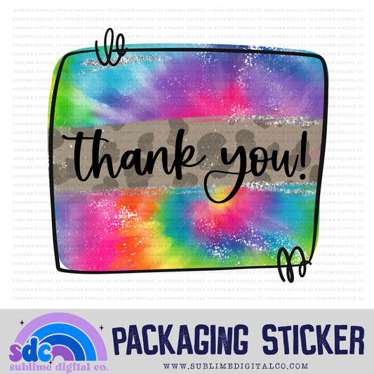 Thank You Tie Dye | Print + Cut | Small Business Stickers | Digital Download | PNG File