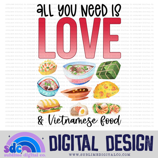 Love & Vietnamese Food | Valentine's Day | Sublimation Design | Instant Download | PNG File