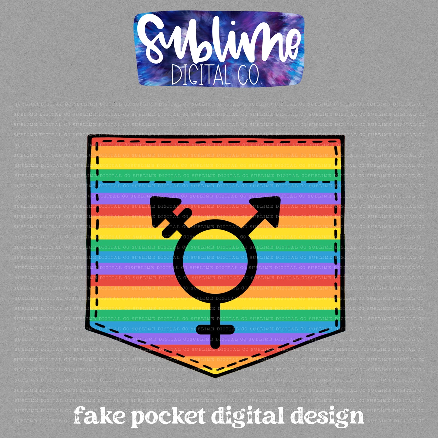 Trans • Pride • Fake Pocket • Instant Download • Sublimation Design