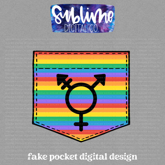 Trans • Pride • Fake Pocket • Instant Download • Sublimation Design