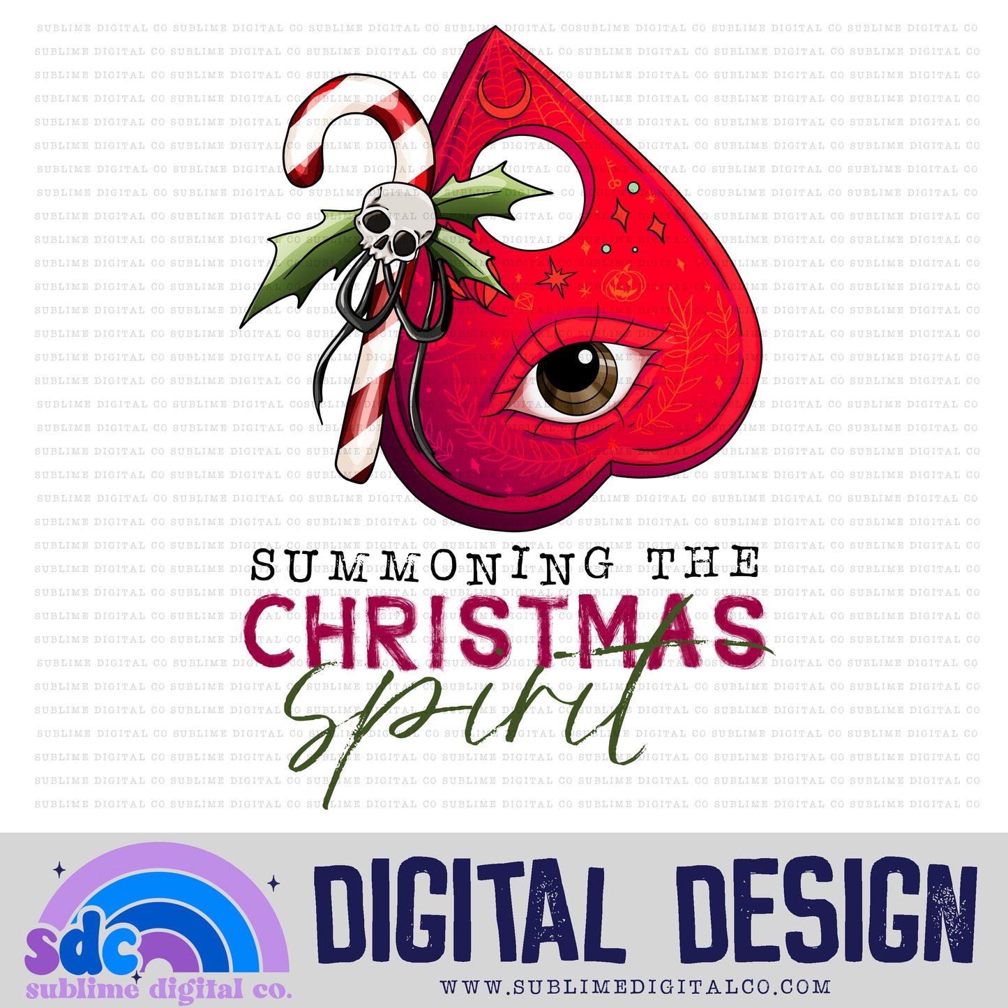 Summoning the Christmas Spirit | Spooky Christmas | Sublimation Design | Instant Download | PNG File