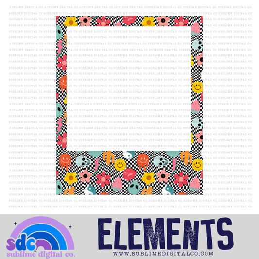 Trippy Checkerboard • Picture Frame • Elements • Digital Design • Instant Download • Sublimation