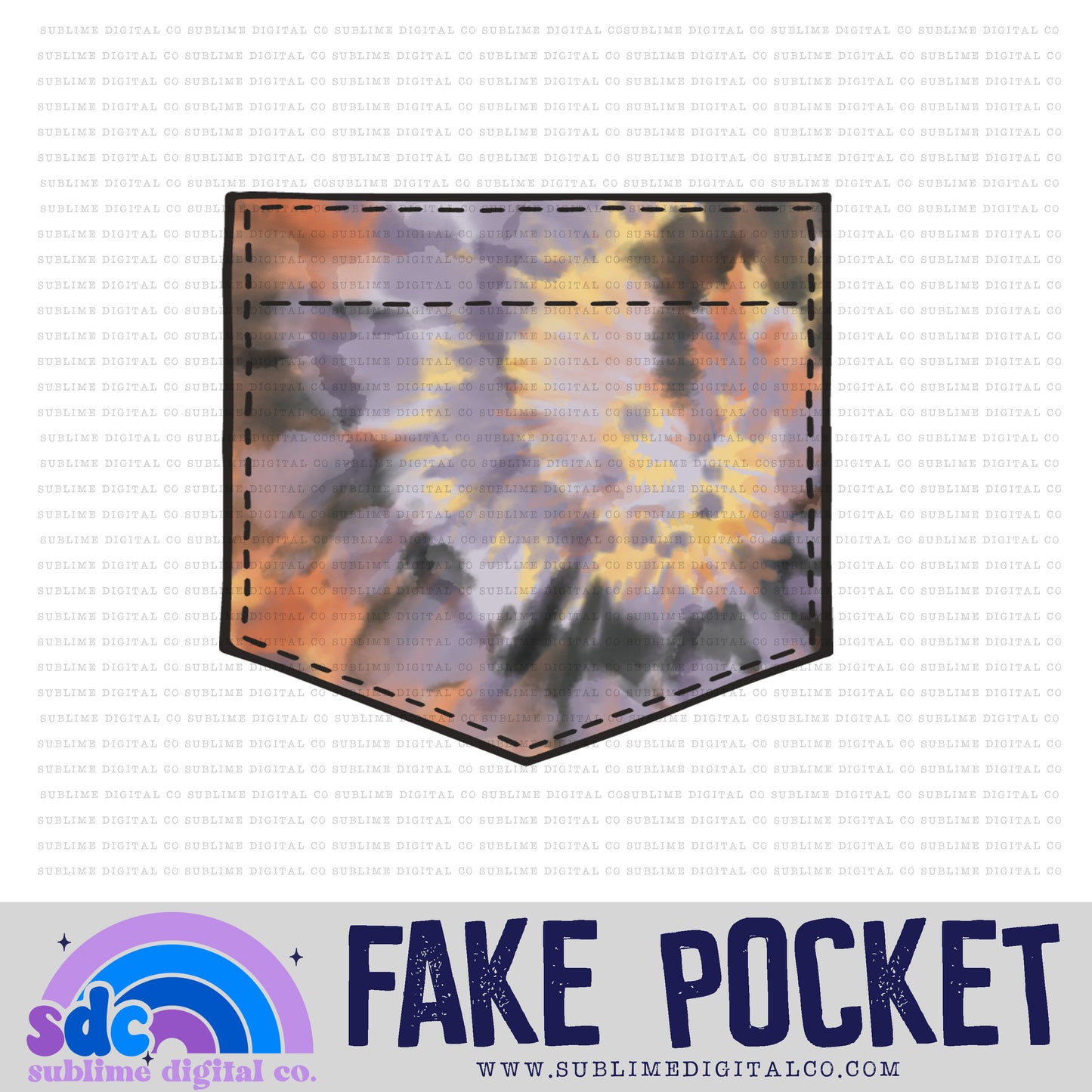 Halloween Tie Dye • Fake Pocket • Instant Download • Sublimation Design
