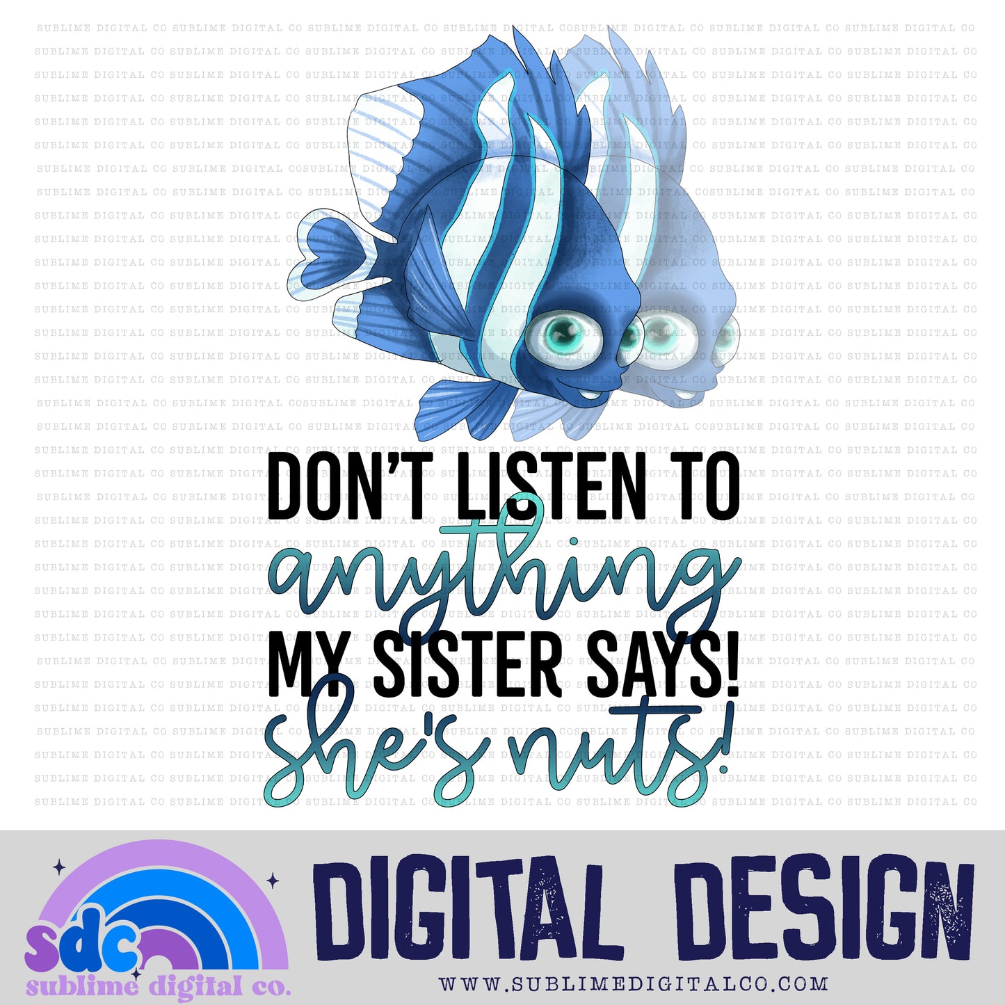 She's Nuts • Sea Life • Instant Download • Sublimation Design