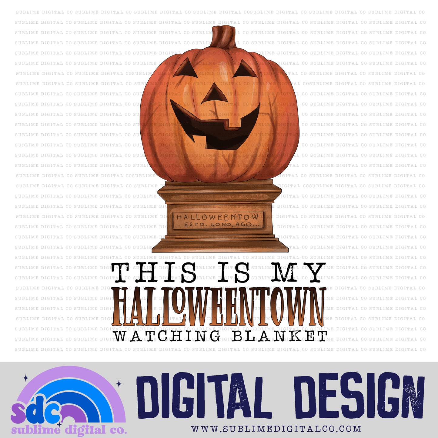 Halloween Watching Blanket • Halloweeen • Instant Download • Sublimation Design