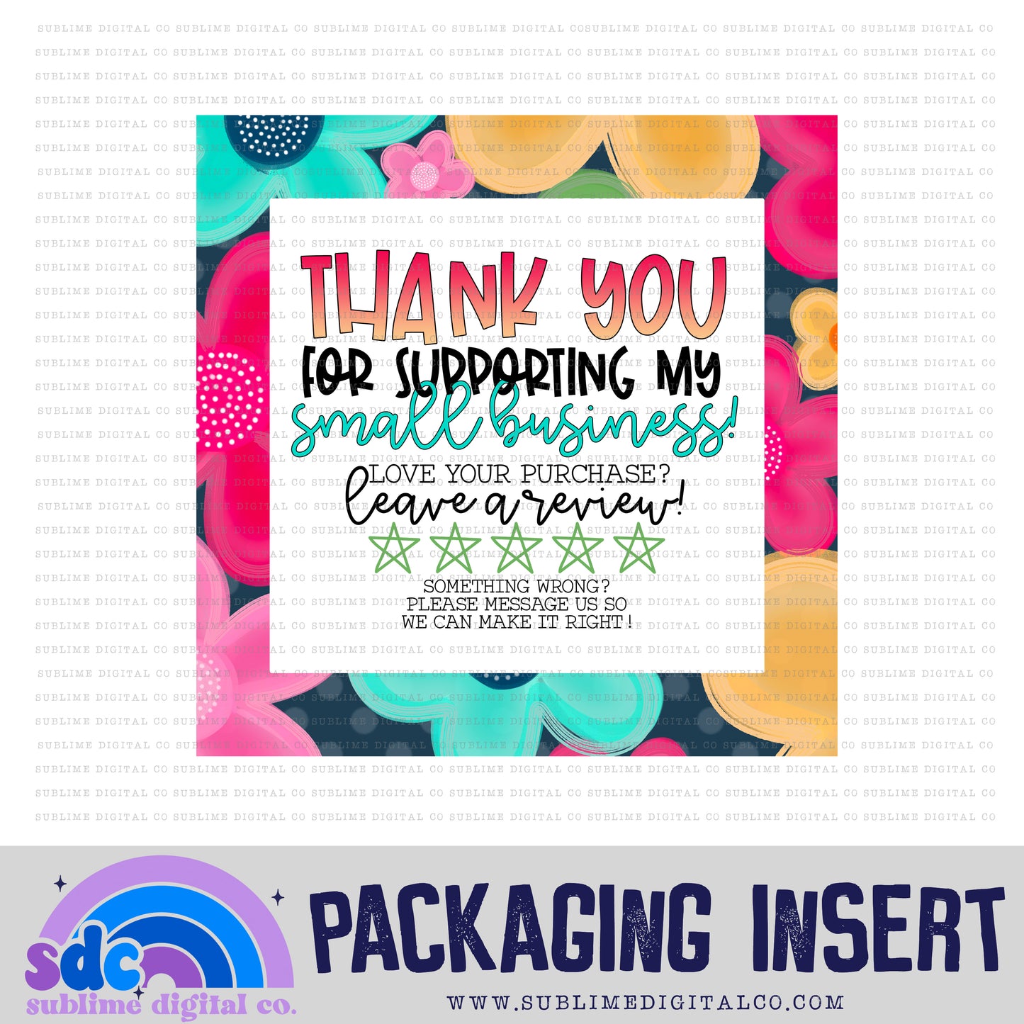 Flowers Thank You • Leave A Review • Packaging Insert • Instant Download