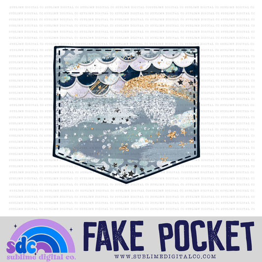 Grey Navy Abstract • Fake Pocket • Instant Download • Sublimation Design