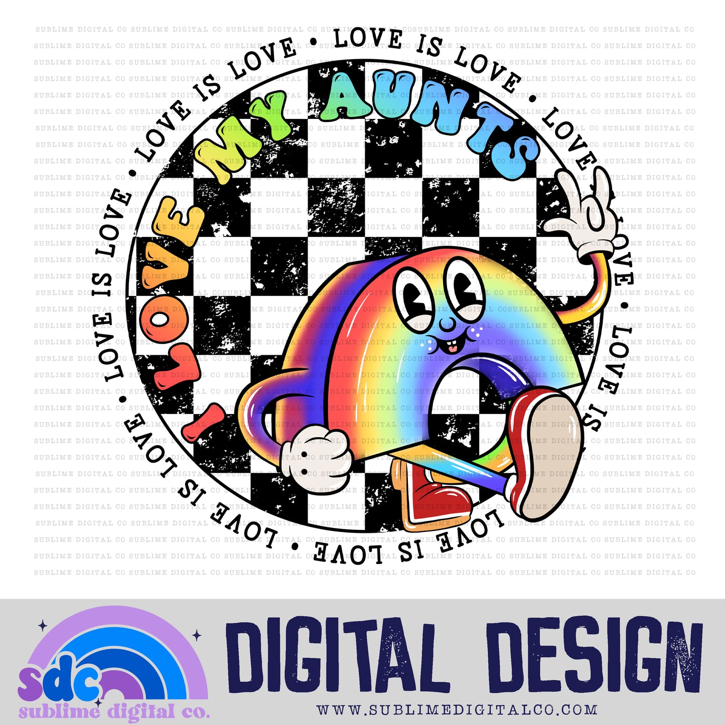 I Love My Aunts • Pride • Retro Characters • Instant Download • Sublimation Design