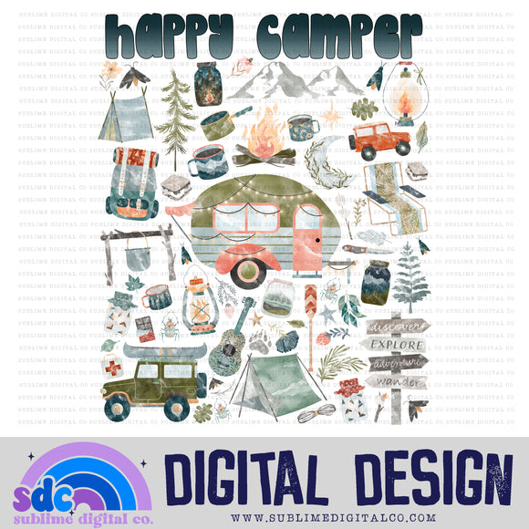Happy Camper • Fall • Instant Download • Sublimation Design