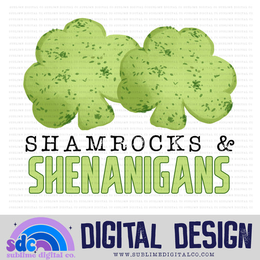 Shamrocks & Shenanigans | St Patrick's Day | Sublimation Design | Instant Download | PNG File