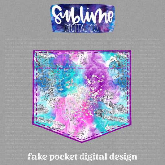 Mermaid • Fake Pocket • Instant Download • Sublimation Design