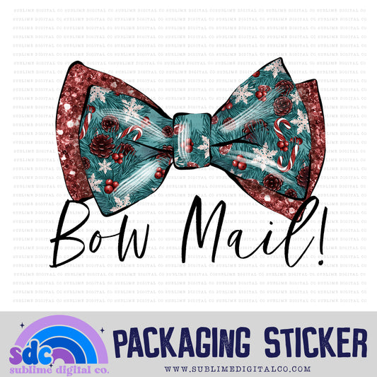 Christmas Bow Mail | Small Business Stickers | Digital Download | PNG File