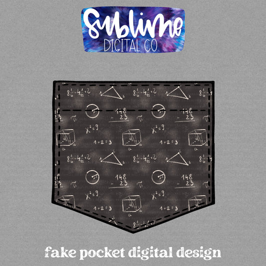 Math • Fake Pocket • Instant Download • Sublimation Design