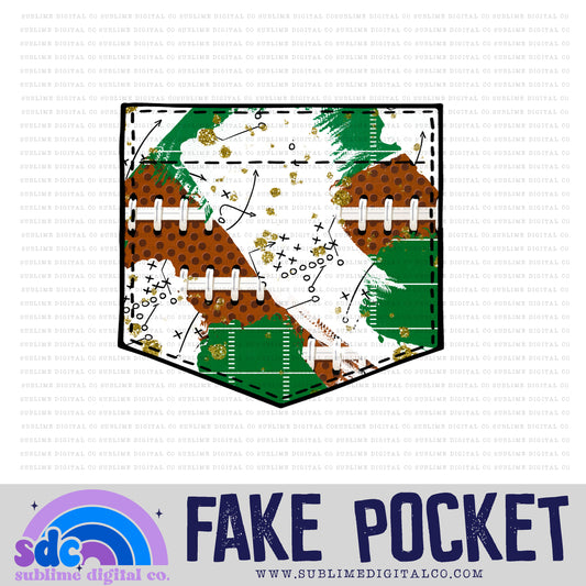 Football Brushstrokes • Fake Pocket • Instant Download • Sublimation Design