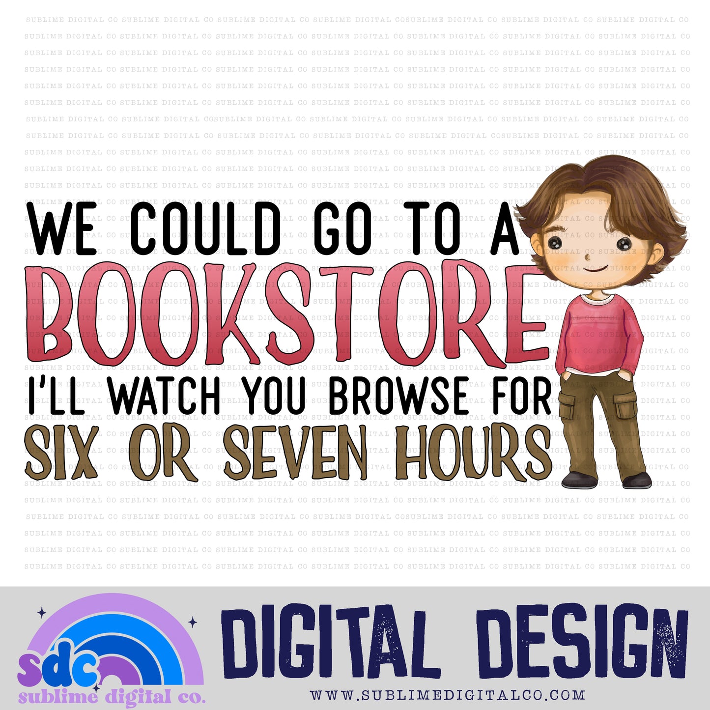 Bookstore • Mom & Daughter • Instant Download • Sublimation Design