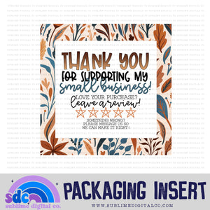 Fall Foliage Thank You • Leave A Review • Packaging Insert • Instant Download