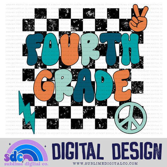Fourth Grade - Blue/Orange • School • Instant Download • Sublimation Design