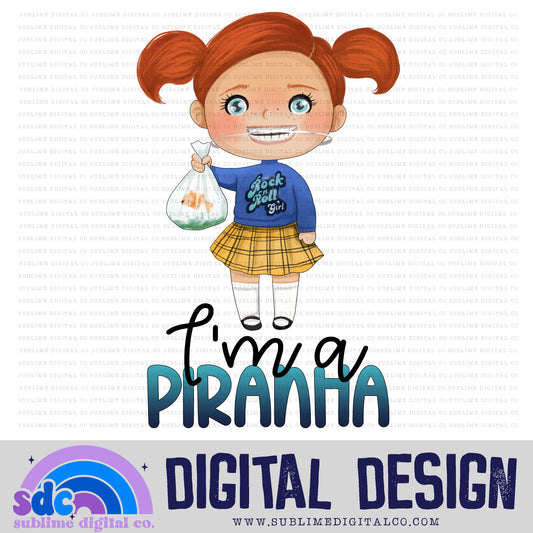 Piranha • Sea Life • Instant Download • Sublimation Design