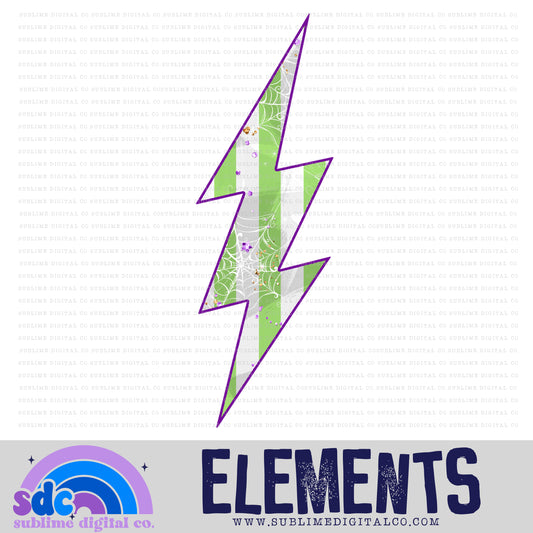 Green Spiderweb • Lightening Bolt • Elements • Digital Design • Instant Download • Sublimation