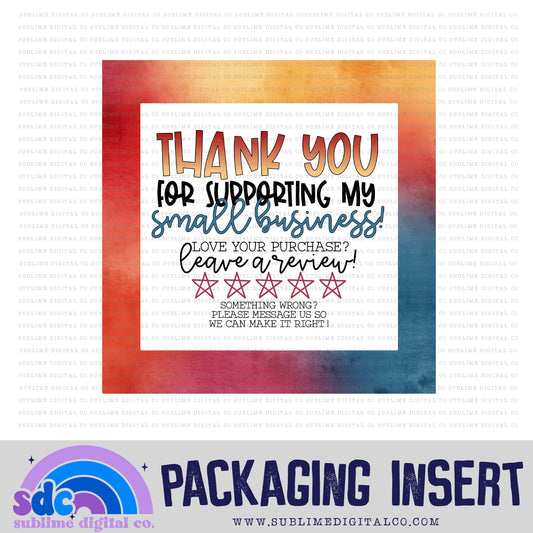 Fall Colors Thank You • Leave A Review • Packaging Insert • Instant Download